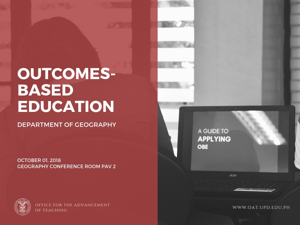 Outcomes-Based Education for Department of Geography (2018)