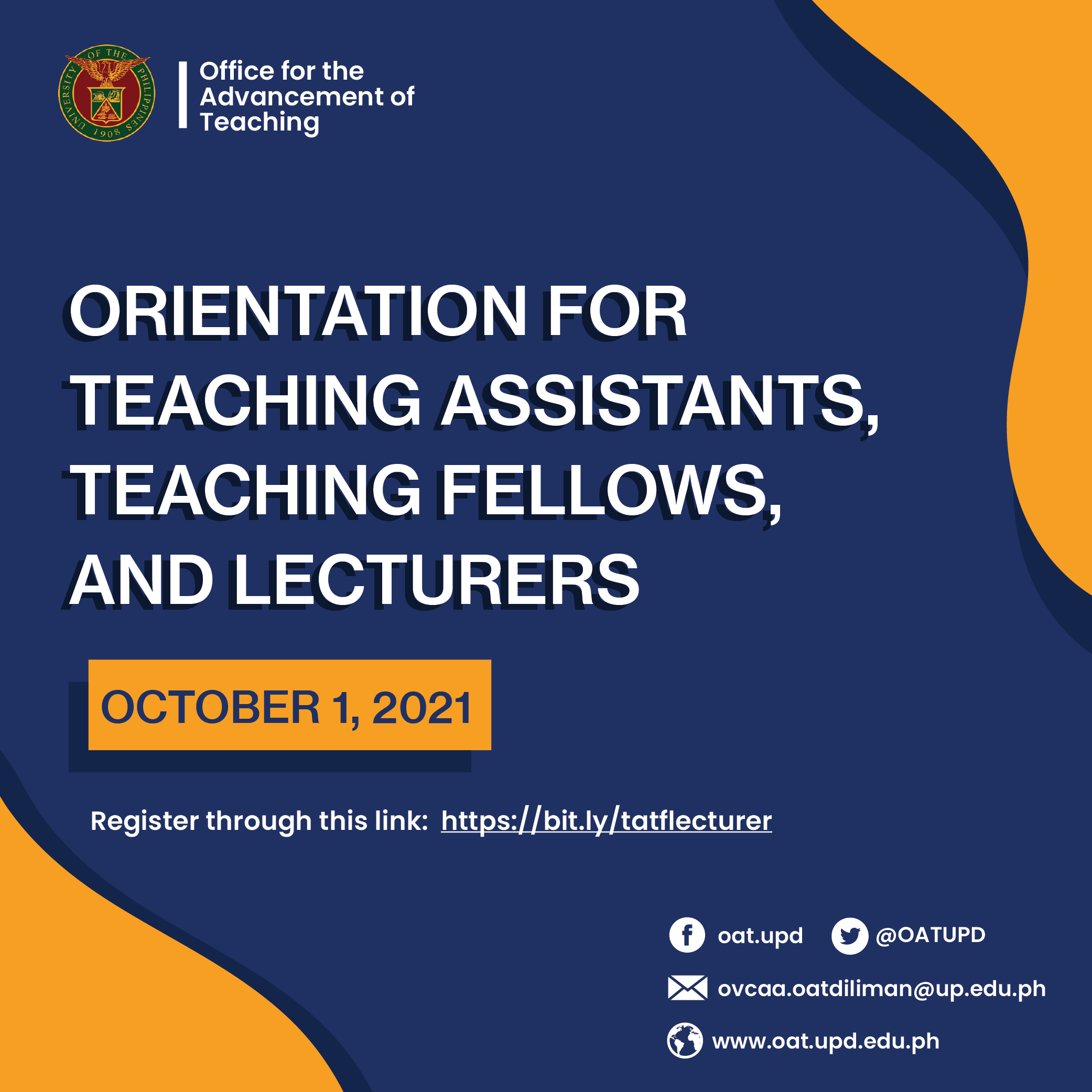 CALL FOR PARTICIPANTS TO THE ORIENTATION FOR TEACHING ASSISTANTS (TA), TEACHING FELLOWS (TF) AND LECTURERS
